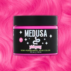 Medusa Semi-Permanent Hair Color, Vegan and Cruelty-Free Pink Hair Dye, Deep Conditioning Hair Color (5FL OZ, Pink Pony)