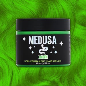 Medusa Semi-Permanent Hair Color, Vegan and Cruelty-Free Green Hair Dye, Deep Conditioning Hair Color (5FL OZ, Misfit)