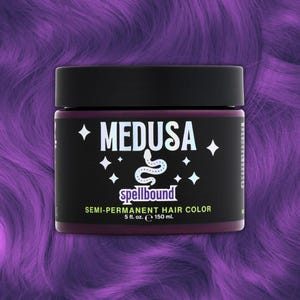 Medusa Semi-Permanent Hair Color, Vegan and Cruelty-Free Purple Hair Dye, Deep Conditioning Hair Color (5FL OZ, Spellbound)