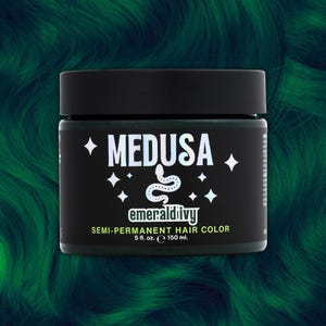 Medusa Semi-Permanent Hair Color, Vegan and Cruelty-Free Green Hair Dye, Deep Conditioning Hair Color (5FL OZ, Emerald Ivy)