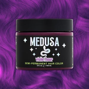 Medusa Semi-Permanent Hair Color, Vegan and Cruelty-Free Purple Hair Dye, Deep Conditioning Hair Color (5FL OZ, Violet Hour)