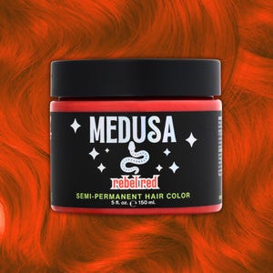 Medusa Semi-Permanent Hair Color, Vegan and Cruelty-Free Red Hair Dye, Deep Conditioning Hair Color (5FL OZ, Rebel Red)