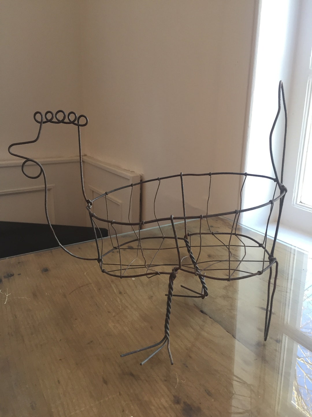 Wire Chicken Basket Etsy