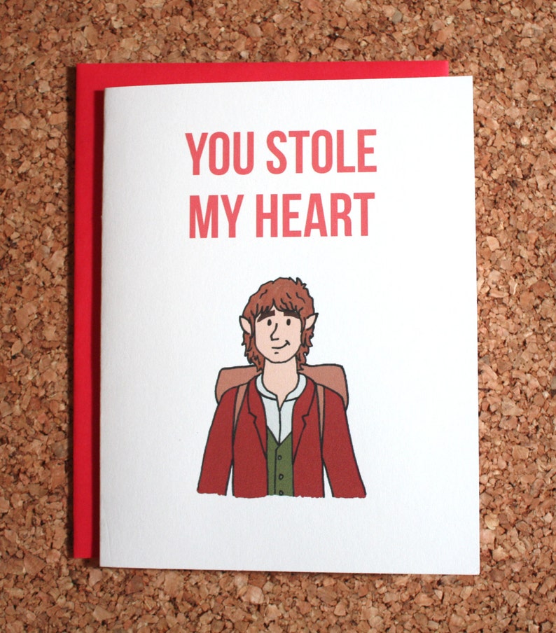 hobbit bilbo valentine card you stole my heart lord of