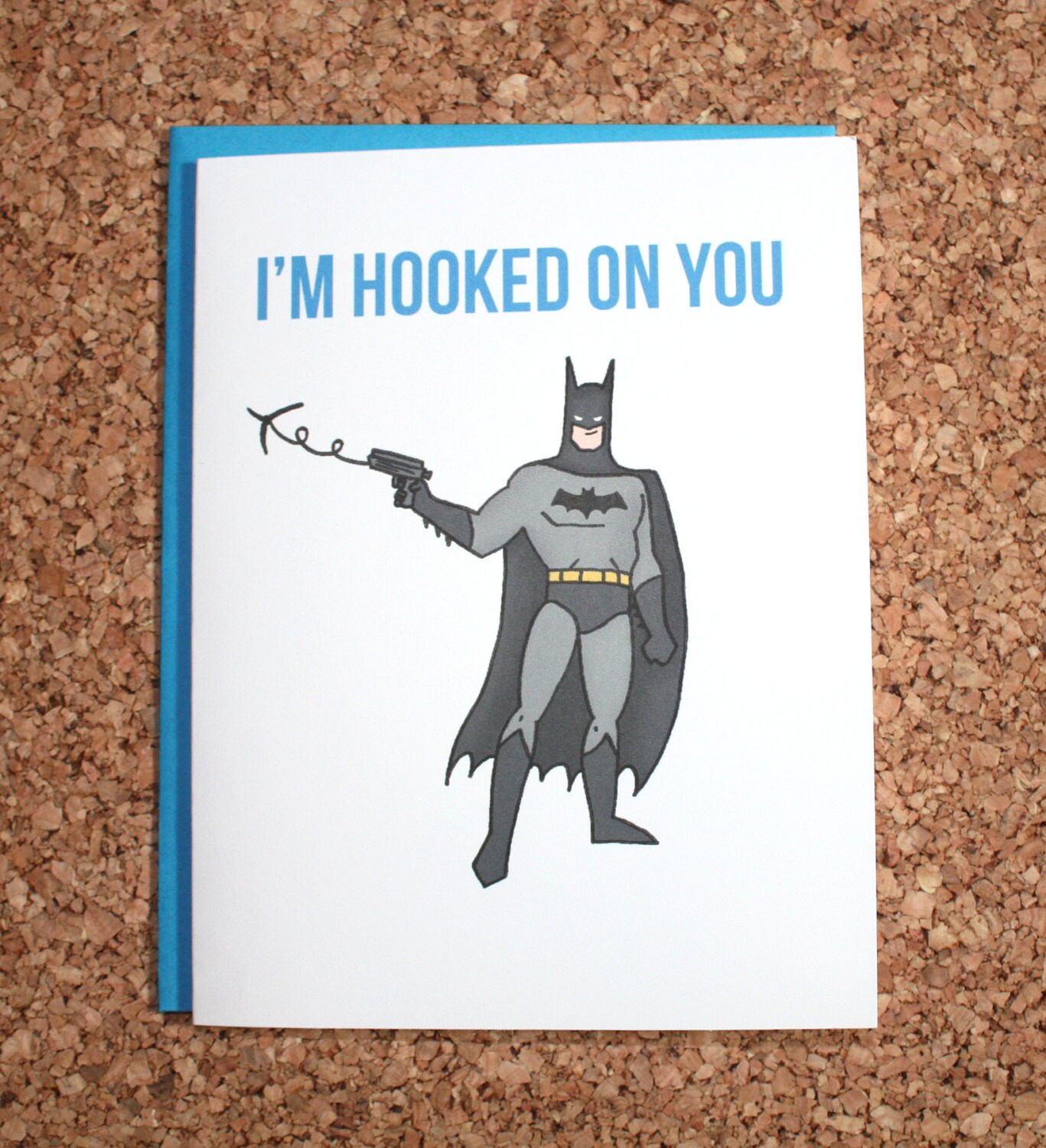 Batman Valentine Card / I'm hooked on you / Valentine | Etsy