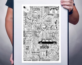 70年代　ローリングストーンズ　額入りポスター ローリング・ストーンズ 70年代 24 x 36インチ ロールポスター - Etsy 日本