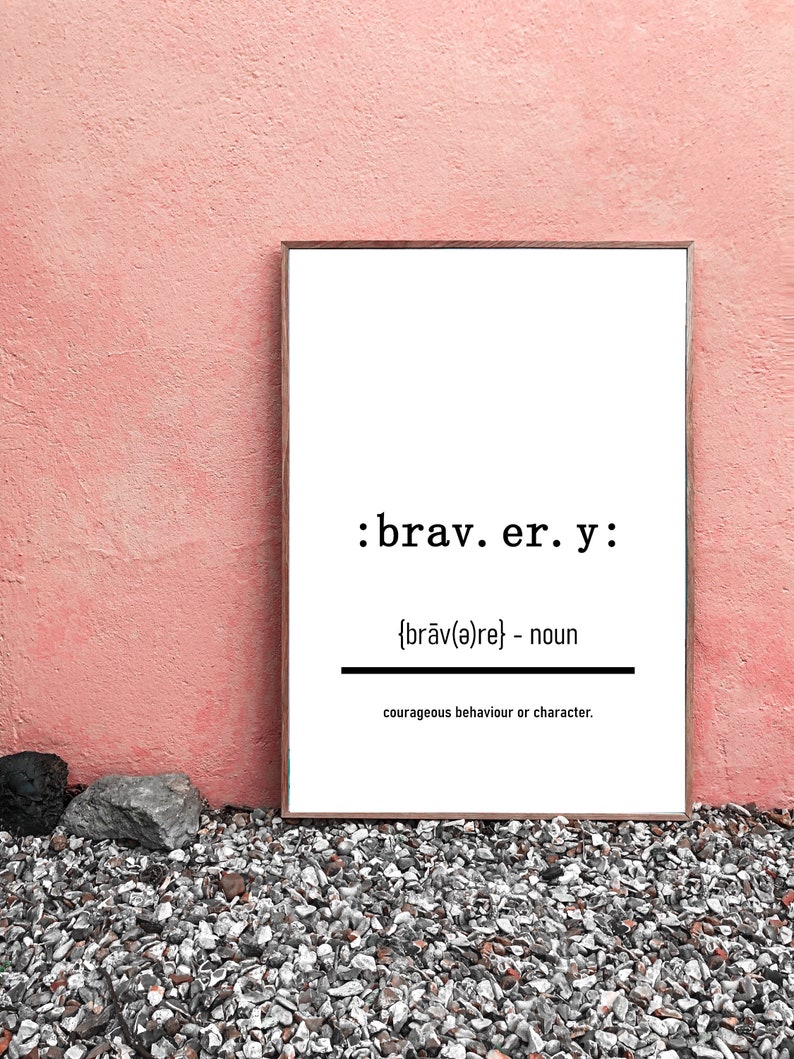 Bravery Definition Digital Print Digital Download Digital Etsy