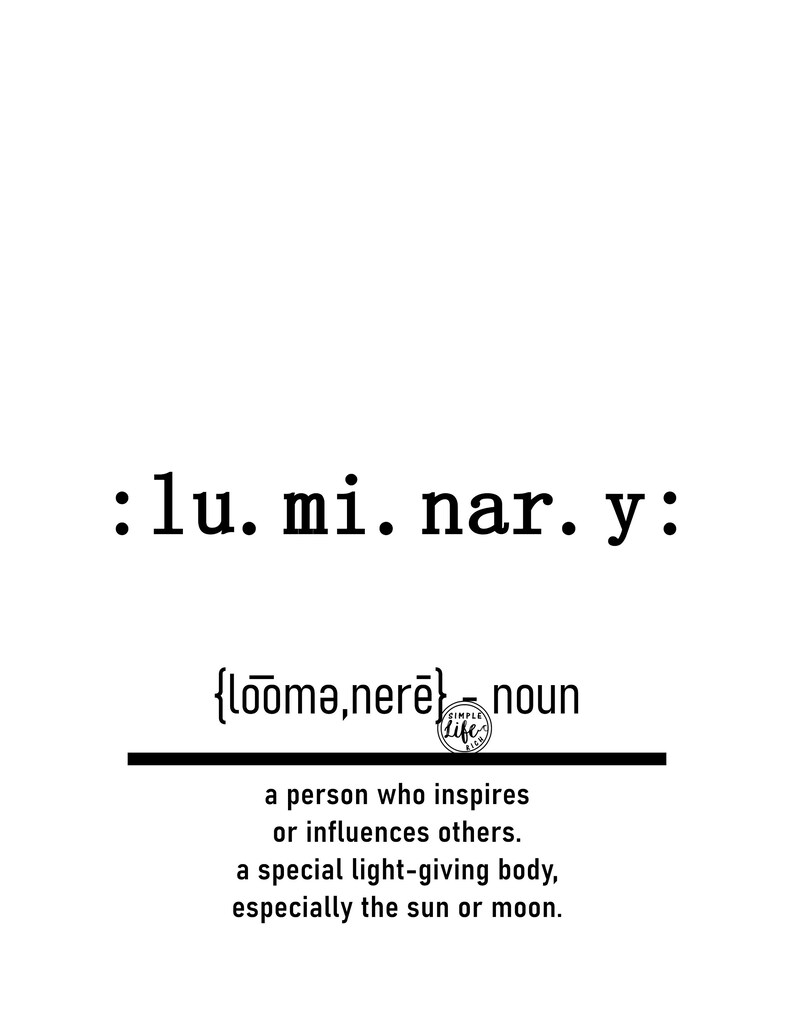 Luminary Definition Digital Print Digital Download Digital Etsy