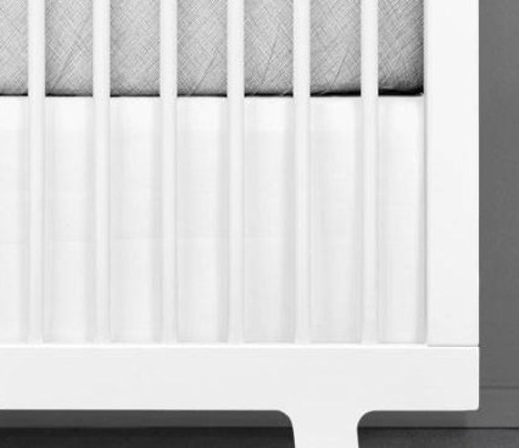 Solid White Crib Skirt Modern Baby Bedding Black And White Etsy