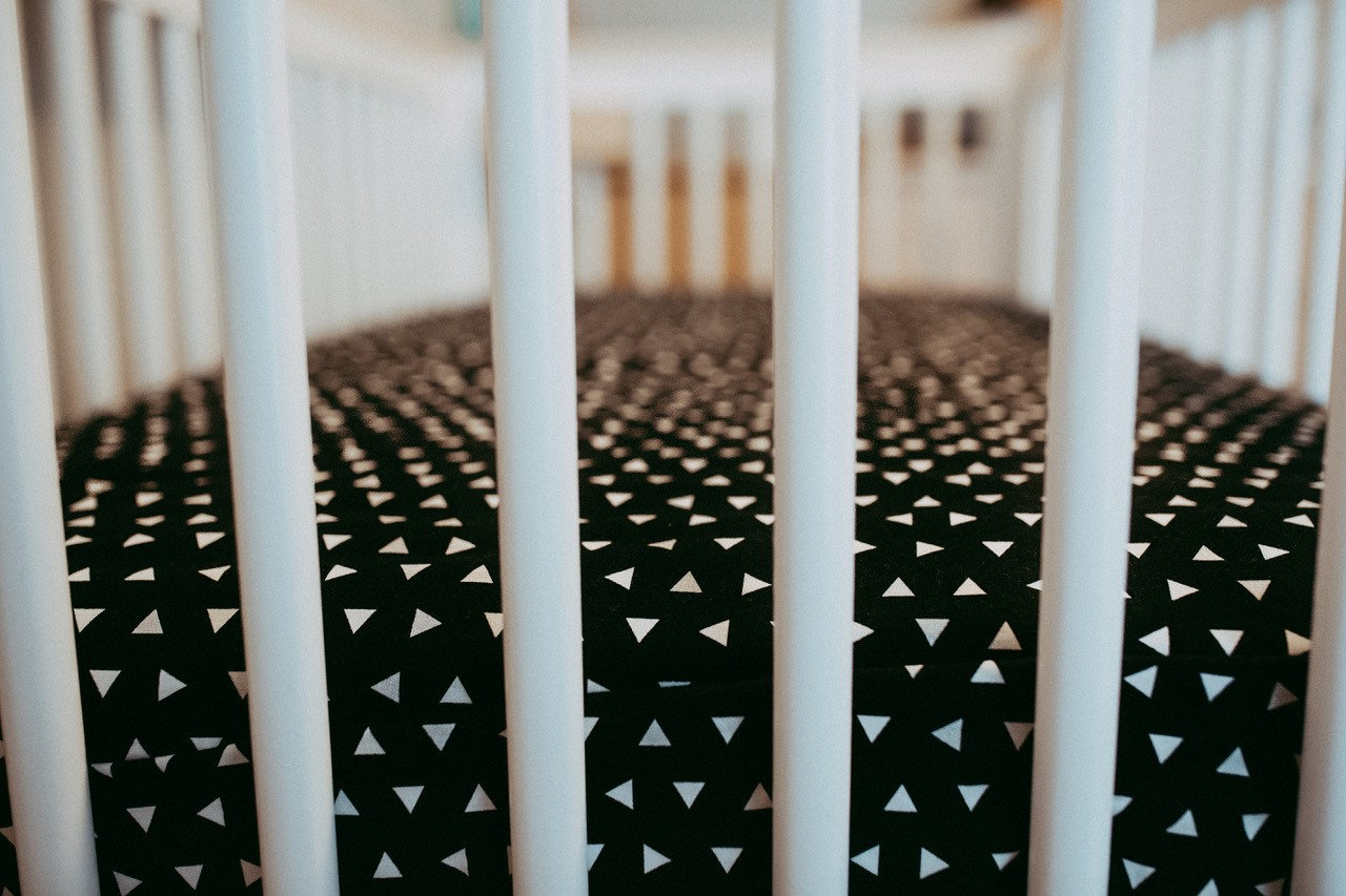 Modern crib bedding / black white baby bedding / neutral Etsy