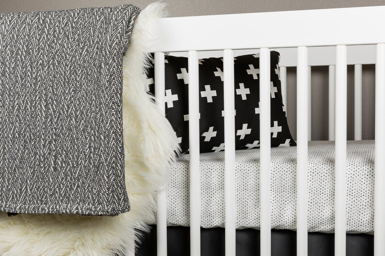 Crib Bedding Black and White Baby Bedding Hearts Crib Etsy