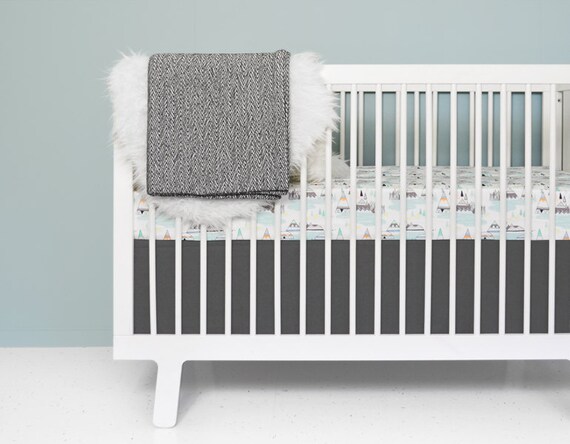 Modern Crib Bedding Set Teepee Modern Baby Room Woodland Etsy
