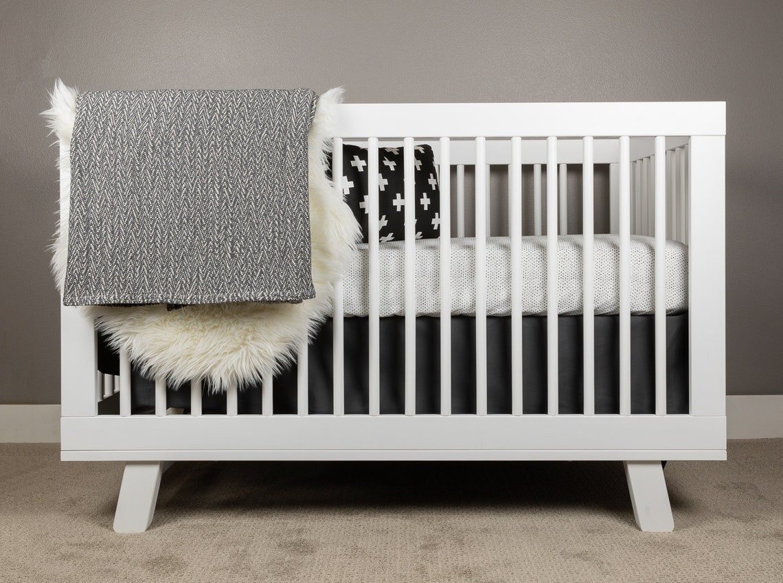 Crib Bedding Black and White Baby Bedding Hearts Crib Etsy