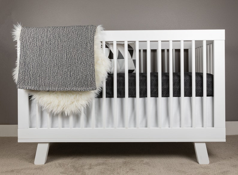 Crib Bedding Black And White Baby Bedding Hearts Crib Etsy