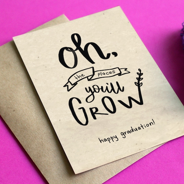 PLANTABLE Seed Paper Card - The Places You'll Grow (Graduation)