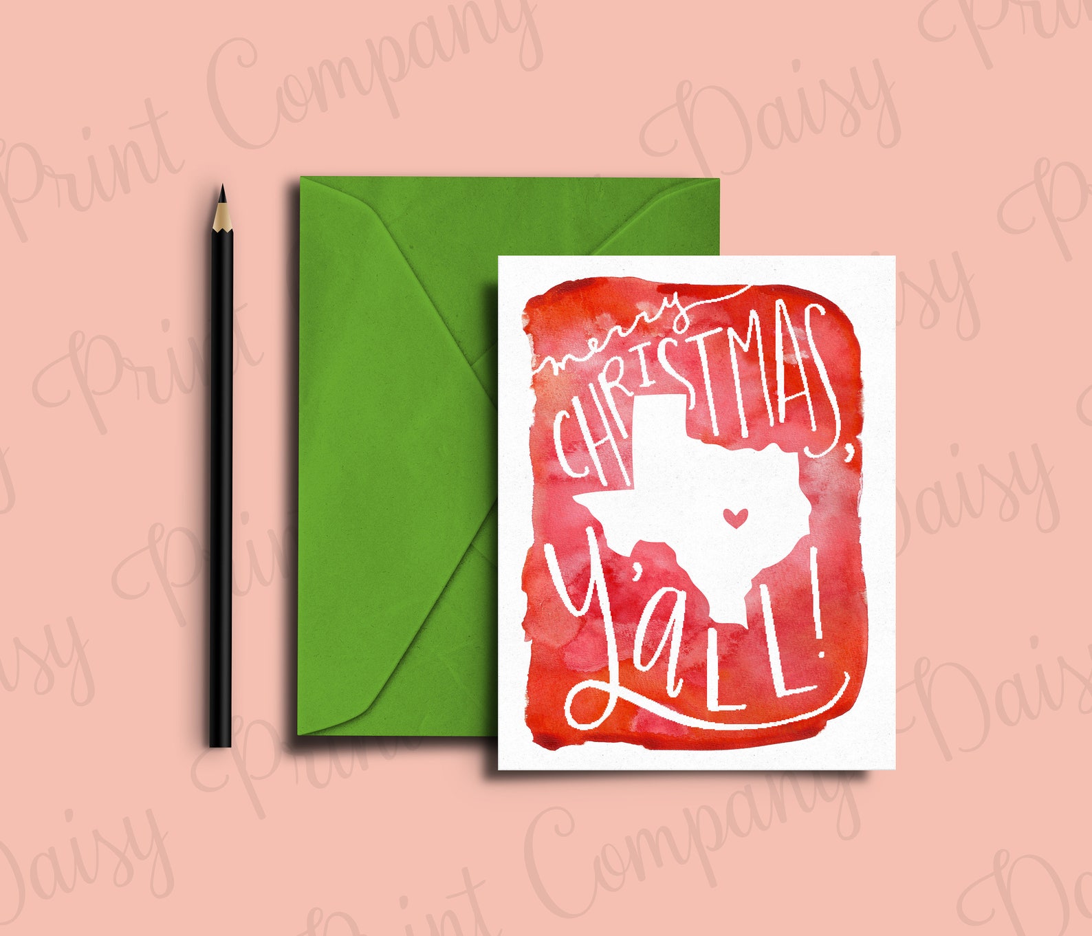Texas Christmas Card merry Christmas Y'all Etsy
