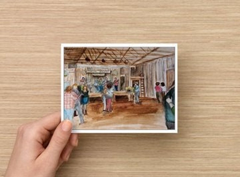 Dance Hall Dripping Springs Series Painting Post Cards Etsy