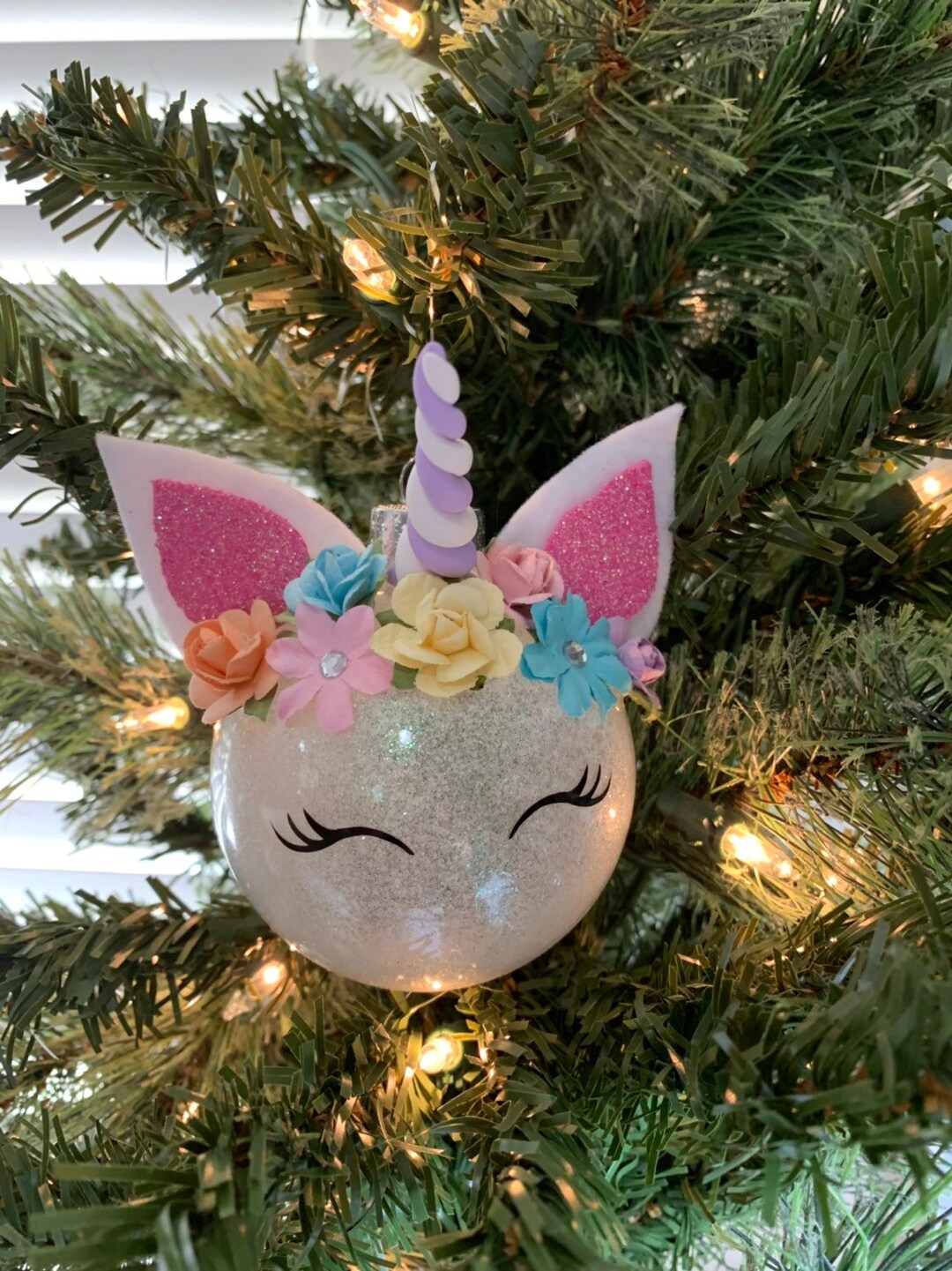 Personalized Unicorn Christmas Ornament Glass Ornament Etsy