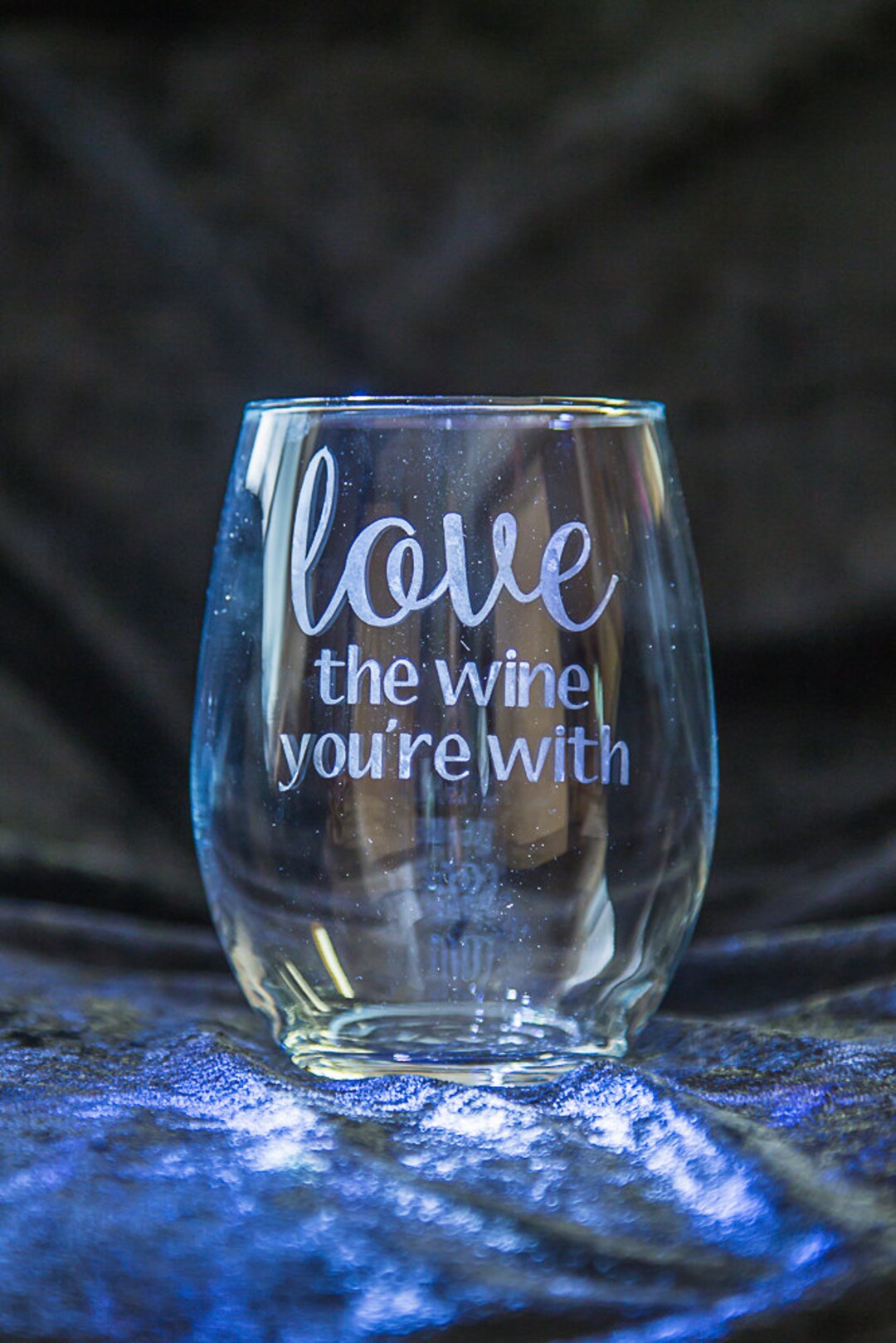 Love the Wine You're With Etched Wine Glass 21 Oz Wine - Etsy