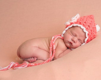 New Born Tassel Hat Knitted Baby Cap Blue Newborn Bonnet Etsy