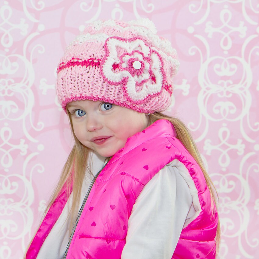 Girl Flower Hat Floral Beanie Trending Toddler Youth Etsy