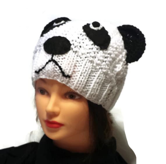 CROCHET PANDA BABY HAT knit infant toddler child adult beanie photo prop USA