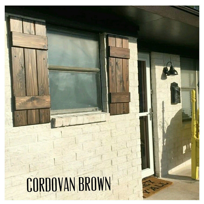 Wood Shutters Rustic exterior cedar shutters Board Etsy