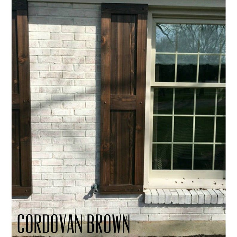 Wood Shutters Rustic exterior cedar shutters Shaker Etsy