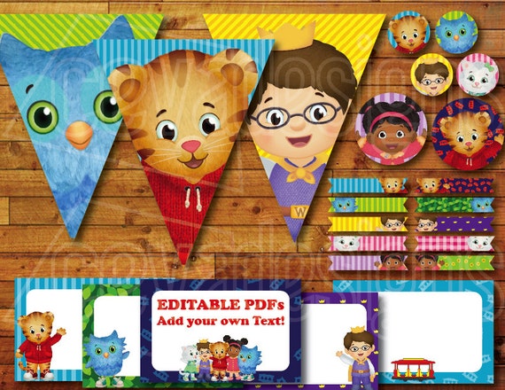 Printable Daniel Tiger Birthday Party Decoration Daniel Etsy