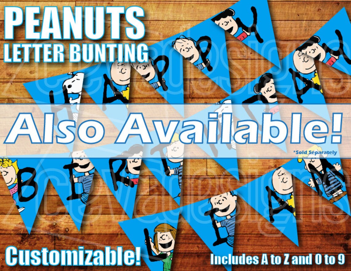 Printable Snoopy Birthday Banner / Charlie Brown Birthday Etsy