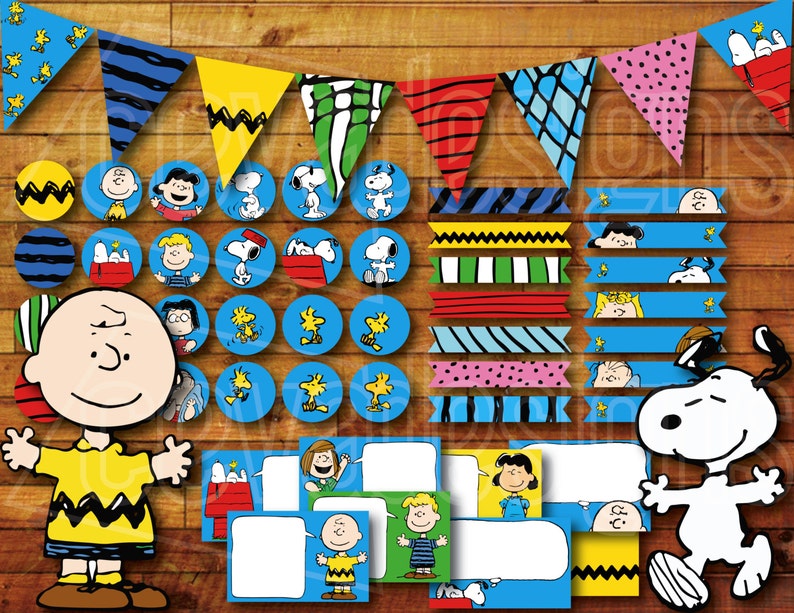 Printable Snoopy Birthday Party Decoration Peanuts Charlie Etsy