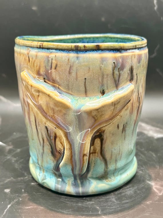 Whale Tail Mug | Coffee Tumbler | PNW Pottery | Whale Cup | Holiday Gift | FREE SHIPPING | Pudget Sound Gift | Whale Watching