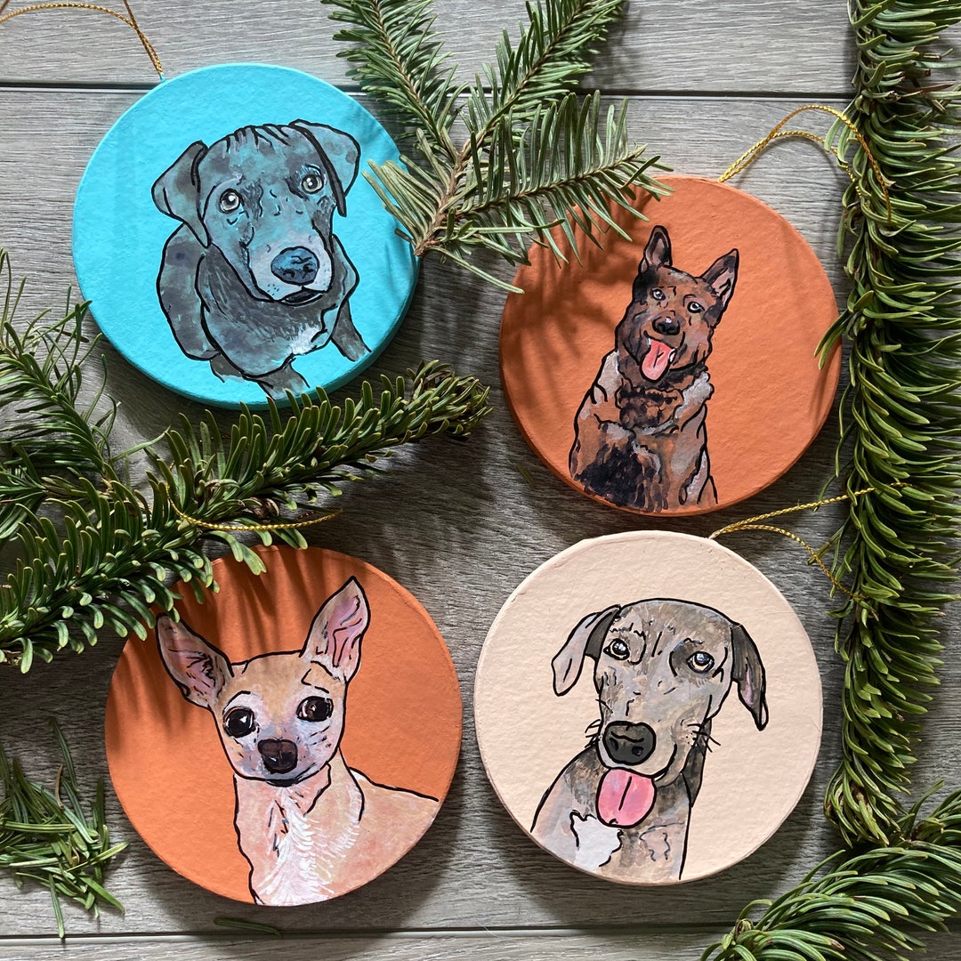 Custom Pet Portrait Ornaments Etsy