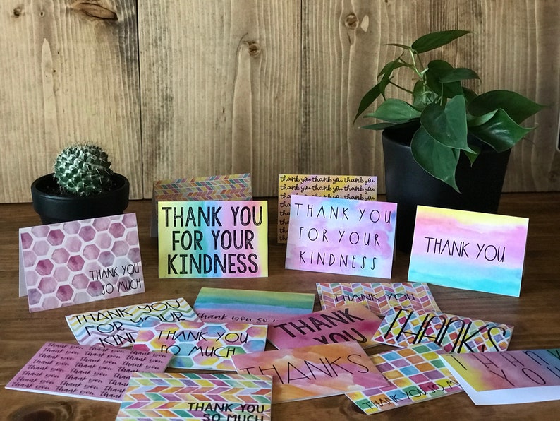 Thank You Cards Watercolor - Etsy