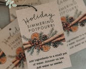 Holiday Stovetop Potpourri Gift Tag | Printable DIY (PDF)