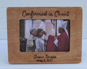 Personalized Confirmation Wooden Picture Frame- Confirmed in Christ