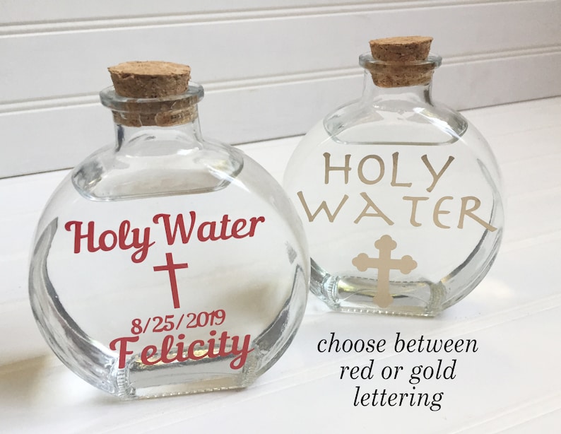 Personalized Glass Holy Water Bottle Gift for Baptism First Etsy