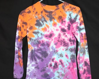 Upcycled Girls Long Sleeve Tie Dye-Night at the Fair