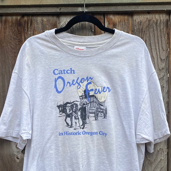 T-shirt vintage Oregon City. Gris Gris Grand. XL. T-Shirt. Attrapez la fièvre de l’Oregon dans la ville historique d’Oregon. Sentier de l’Oregon.