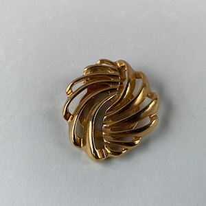 Vintage Scarf Clip. Gold Abstract Scarf Pin. Brooch. Costume Jewlery.