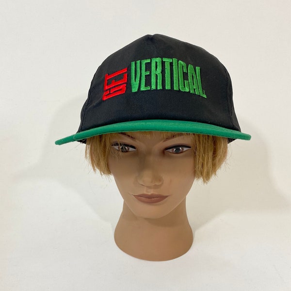 Vintage Mountain Dew Snapback. Get Vertical. Black, Green, Red Baseball Cap. Soda. Pop.