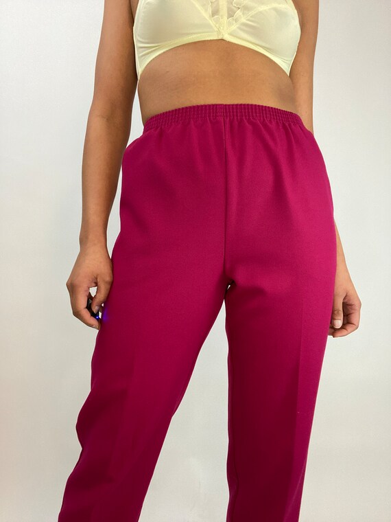 80s Dark Pink Pants. 1980s Trousers. Medium. Larg… - image 8