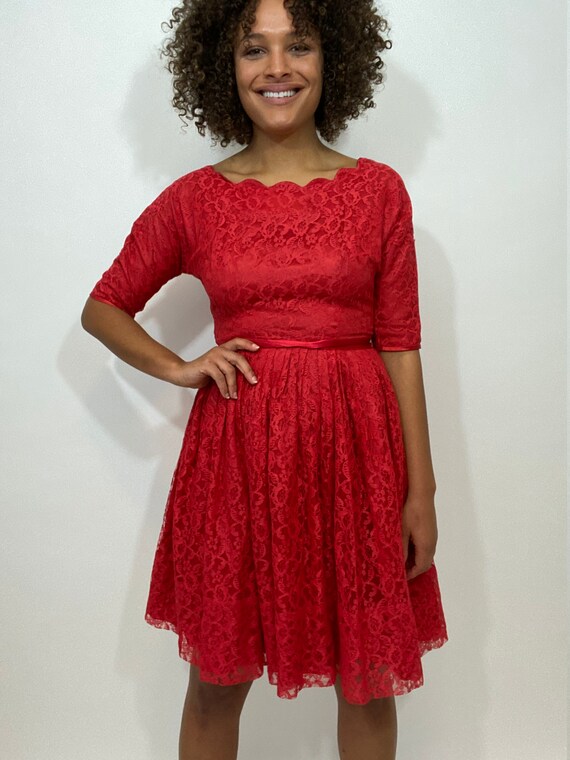 Red holiday hotsell cocktail dress