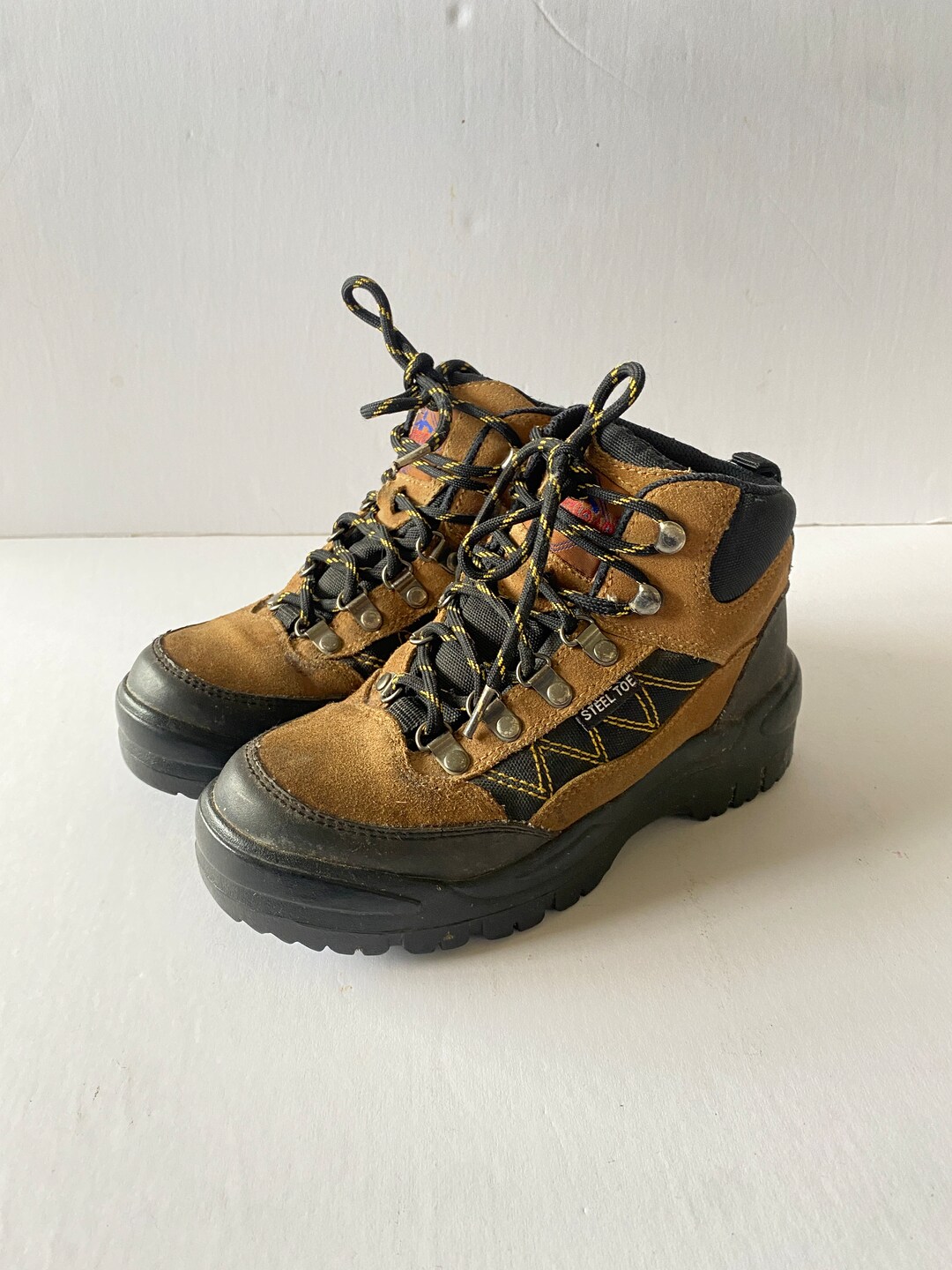Vintage Workload Steel Toe Boots. Leather / Suede Hiking Etsy