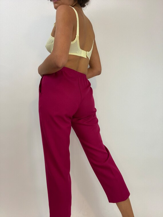 80s Dark Pink Pants. 1980s Trousers. Medium. Larg… - image 6