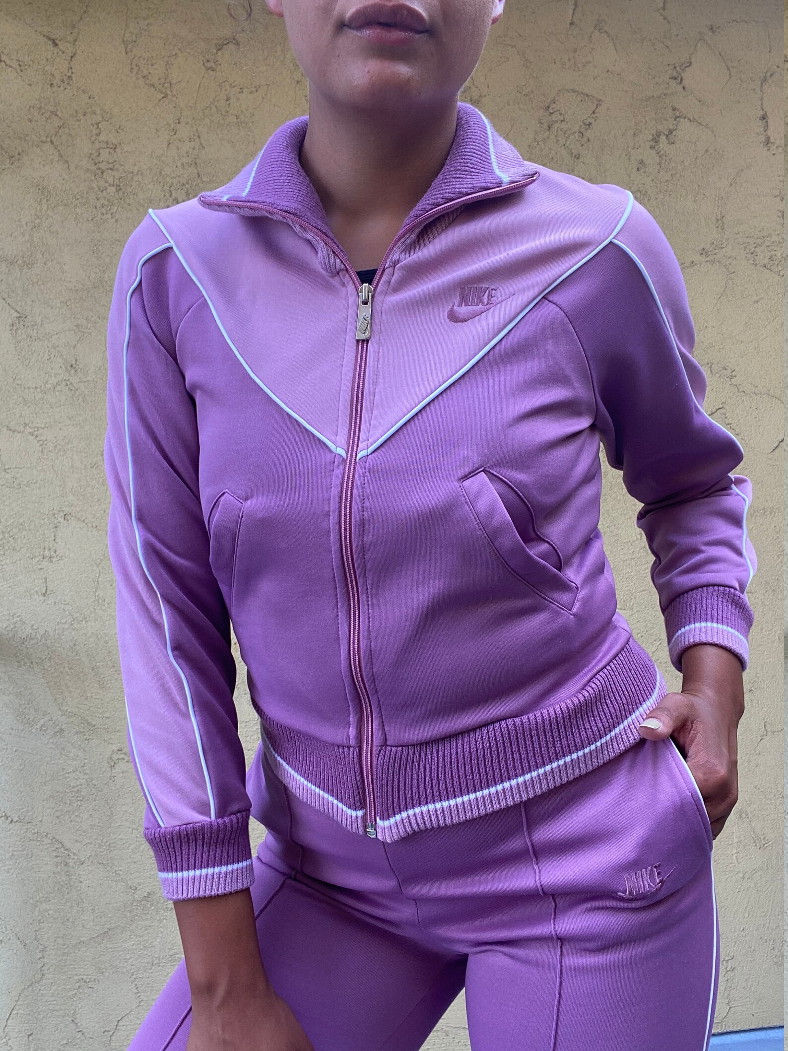 80s Women's Nike Sweatsuit. 1980s Pastel Purple Zip Up Etsy