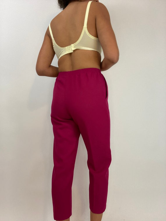 80s Dark Pink Pants. 1980s Trousers. Medium. Larg… - image 7