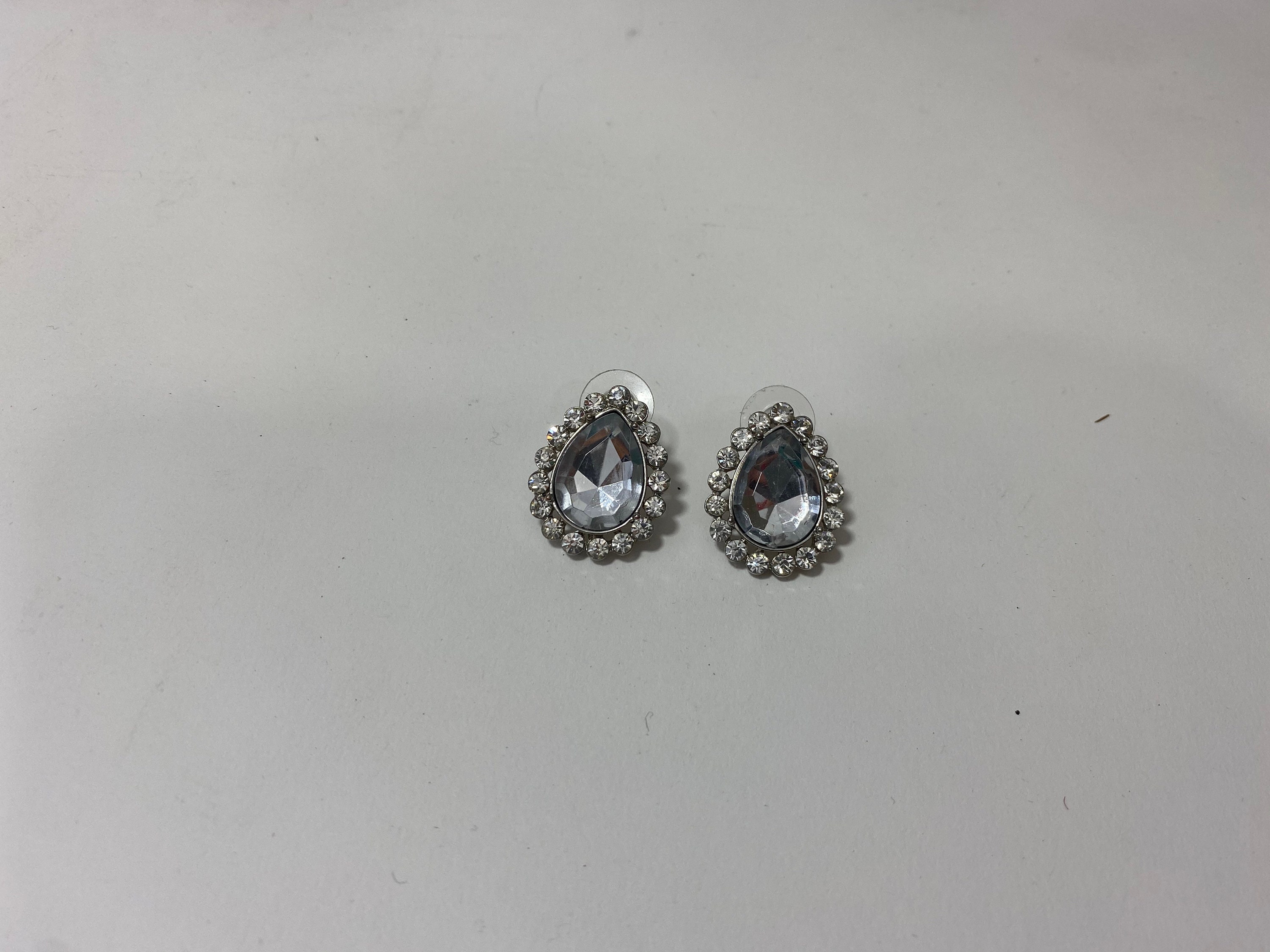 Vintage Rhinestone Earrings. Silver / Clear Rhinestone | Etsy