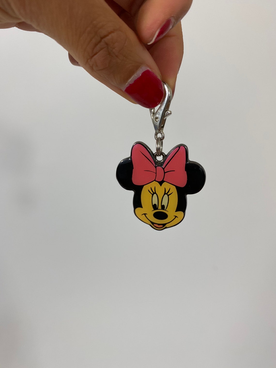 Vintage Minnie Mouse Keychain. Disney Key Ring. Pink Bow Etsy