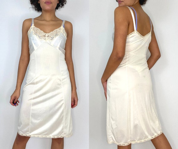 Vintage Nude Slip Dress. Cream Beige Tan Slip. Me… - image 1